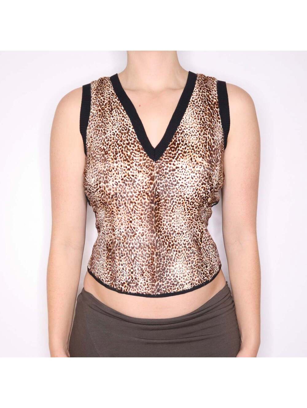 Y2K SPORTMAX Leopard Print Fur Vest (S)